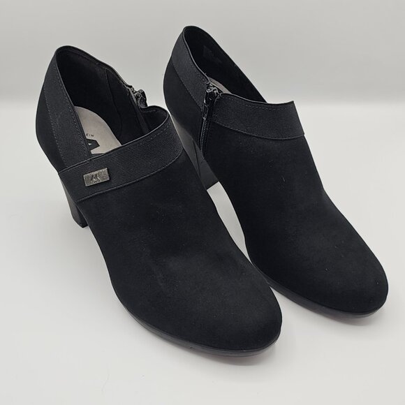 Anne Klein AKSPORT Heeled Ankle Bootie| Black Faux Suede | Size 11 | NWOT - Picture 6 of 8